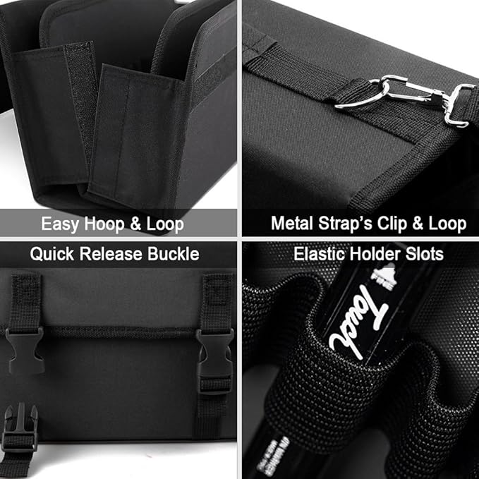ADVcer Marker Case 120 Storage Holders, Foldable Extendable Oxford Lipstick Organizer with Carrying Handle, Shoulder Strap, QR Buckle, Zip Pocket for Copic, Prismacolor, Dry Erase, Color Paint Markers