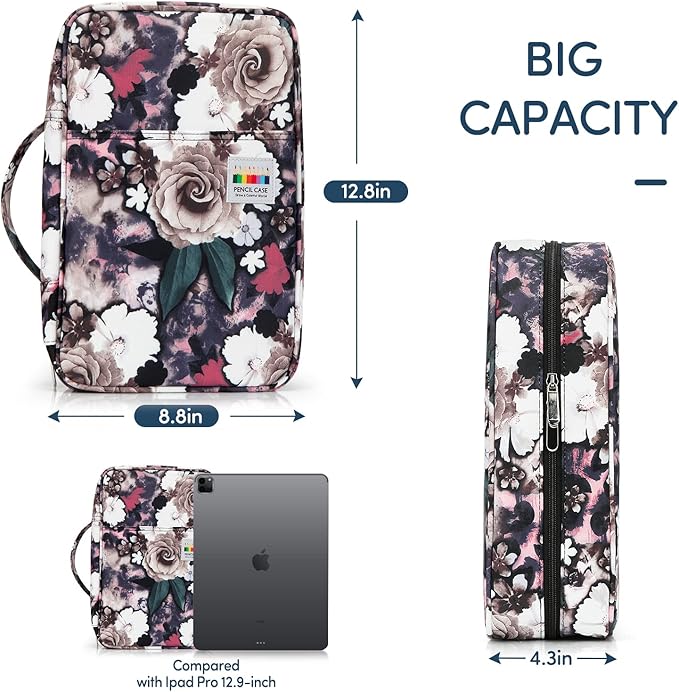 YOUSHARES Pencil Holder 300 Slots - 300 Slots large Pen Case Organizer with Multilayer Holder for Prismacolor Colored Pencils & Gel Pen (Grey Rose)