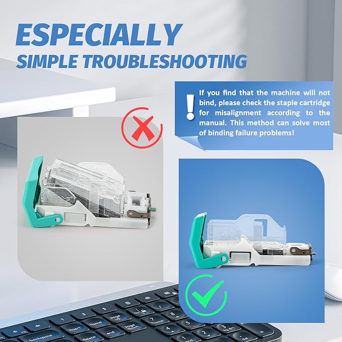 Upgraded Electric Stapler, 65 Sheets Capacity, Binding Speed & Margin Adjustable, Automatic Heavy Duty Stapler Including 5500 Staples, Jam-Free