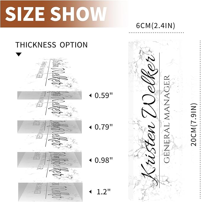 Name Plate for Desk, Desk Name Plate Personalized, Office Decor for Women Men, Acrylic Desktop Accessories, Office Appreciation Gifts for Boss Social Workers Nurse Teacher Employee (White Marble)