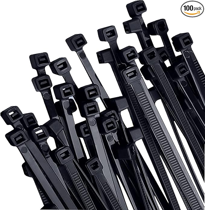 Zip Ties 15 inch (100 Pack), 80lbs Tensile Strength, Black Cable Ties, Zip Ties Heavy Duty ，Wire Ties for indoor and outdoor use
