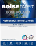 Boise® POLARIS® Premium Multi-Use Printer & Copy Paper, 1 Ream, White, Letter (8.5" x 11"), 500 Sheets Per Ream, 24 Lb,