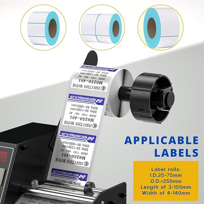 Automatic Label Dispenser, Automatic Label Separator, Automatic Label Stripper 110V Speed Adjustable Electric Label Machine Auto Counting 0-999999 for Label Width 4-140mm