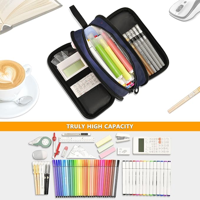 Dragon Purple Pencil Case Box Boys Girls Large Pencil Pouch with Zipper Compartments Big Capacity Stationery Pen Bag Organizer for Kids Teens Adults School