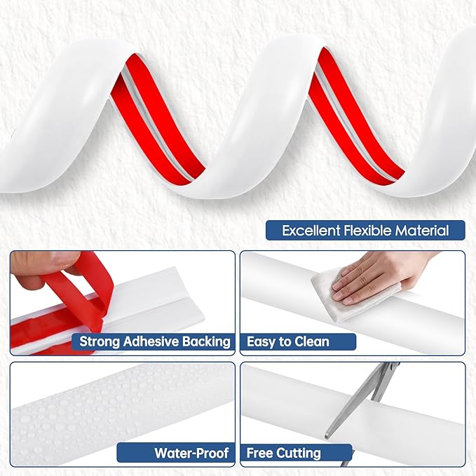 Floor Cord Cover for Wires on Floor Self Adhesive Cord Hider Floor Cable Management Wire Covers for Cords Protector Prevent Cable Trips Cord Cavity W 0.32" x H 0.32", White, 10Ft