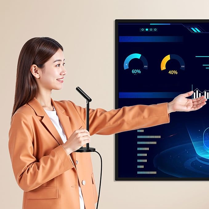 Wisoqu Conference Speaker and Microphone, AI Noise Reduction, AI Transcription Summary, Support 60 Languages, Mute, USB Speakerphone for 13 People