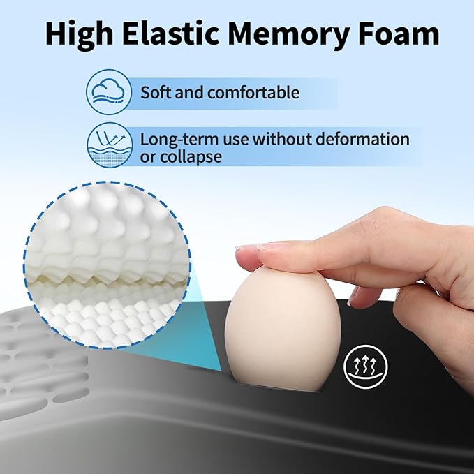 YIWEI Ergonomic Mouse Pad with Wrist Rest - Comfortable Office Mousepad with Memory Foam Wrist Support for Carpal Tunnel Relief, Mouse Pads with Non-Slip Base for Gaming and Home (Gradient Black)