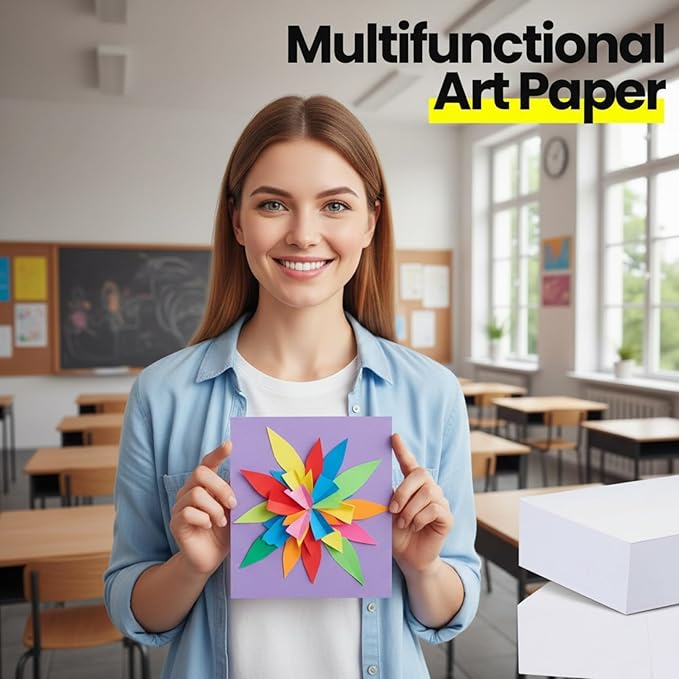 Yeaqee 300 Sheets Colored Construction Paper Bulk 8.5 x 11'' and 12 x 18'' Construction Lightweight Art School Supplies Colorful Craft Paper for Adults Arts and Crafts