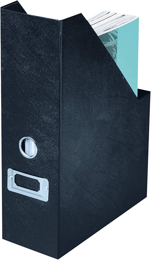 Snap-N-Store Fiberboard Magazine File with PVC Laminate, 12.25 x 3.88 x 9.75 Inches, Black (SNS01565)