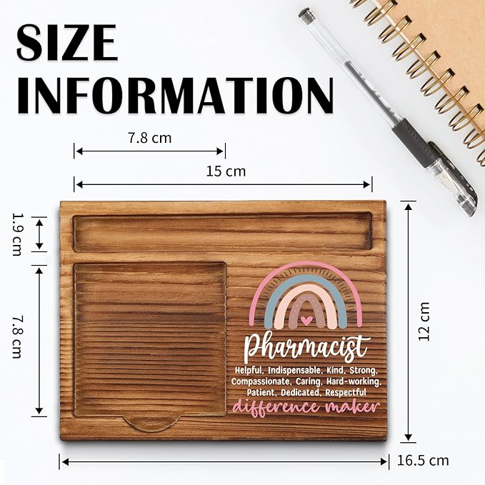 Pharmacist Sticky Note Holder, Pharmacy Office Decor, Pharmacist Appreciation Thank You Gifts for Women Self-Stick Note Pad Holders WPP105