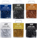 JAM PAPER Colorful Standard Paper Clips - Regular 1 Inch Paperclips - Business Assortment - 6 Packs of 100