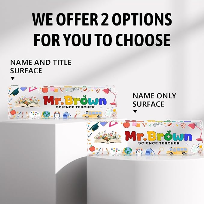 Custom Desk Name Plate Personalized, Acrylic Name Plate for Desk, Office Desk Decor for Women and Men, Employee Appreciation Gifts Office Gifts for Boss, Manager, Teacher, Nurse, MYZDA28