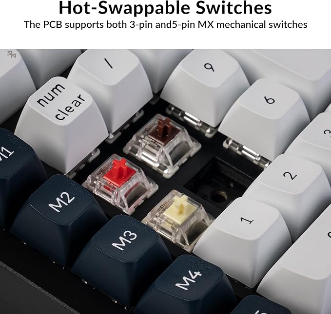 Keychron Q0 Max Wireless Custom Mechanical Numpad, 2.4 GHz/Bluetooth 5.1/Wired QMK Number Pad, RGB Hot-Swappable with Gateron Brown Switch for Laptop Mac Windows Linux - Black