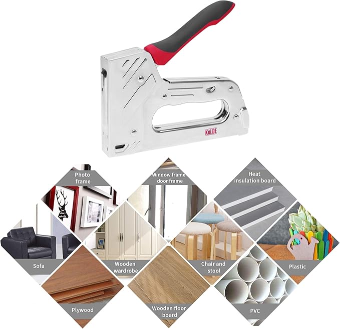 T50 Staple Gun Heavy Duty Kit - KeLDE 2 in 1 Upholstery Manual Stapler/Nail Gun with 1500pcs Staples and Brad Nails for Wood, Craft, DIY, Furniture, Carpentry, Decoration