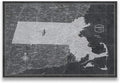 Conquest Maps Push Pin Massachusetts Map Board - With Push Pins to Mark Massachusetts Travels - Handmade in Ohio, USA - Design: Modern Slate