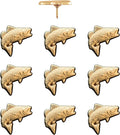 Fish Push Pins - Gold Trout Map Pins - Fishing Map Tacks for Cork Boards, Maps, or Lapel Use - Designed in USA - Set of 10