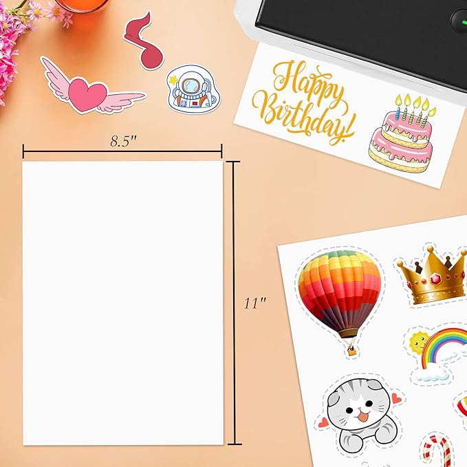 NefLaca 500 Full Sheet Stickers, 8.5" x 11", 500 Labels