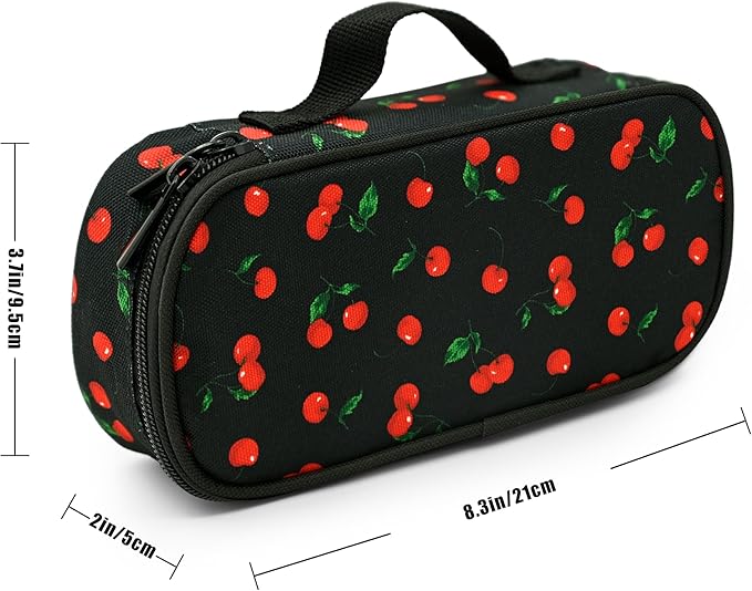 Cherry Pencil Case Pencil Pouch Large Capacity Pen Bag School Office Organizer Stationery Storage Box For Girls Boys Teen Kids