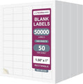 NextDayLabels 1.5x1 Inch Rectangle Stickers White Blank Labels for Laser Inkjet Printer - 50 Per Sheet Self-Adhesive Name Tags Address Barcode, Made in USA - 50,000 Labels