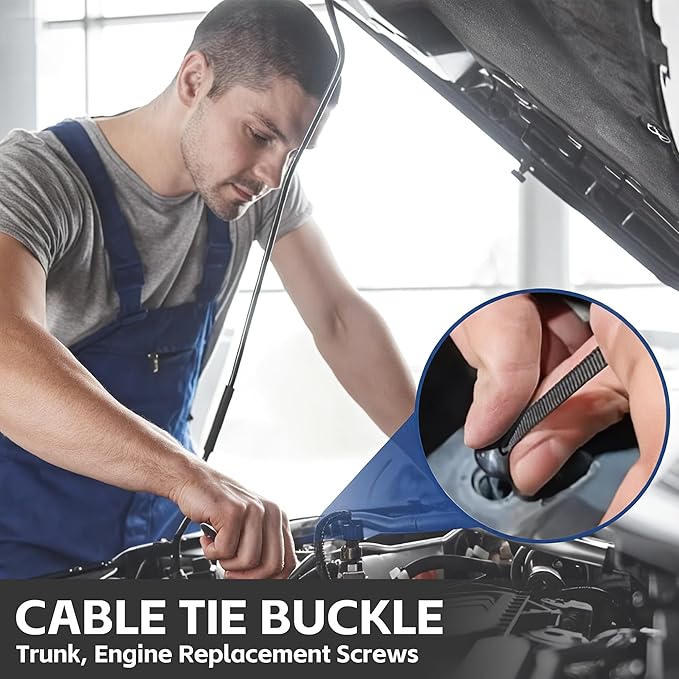 Nylon Universal Cable Tie Buckle, 2026 New Upgrade Heavy Duty Self-Locking Rivet Zip Ties Holder, Multifunctional Cable Tie Buckle for Car Daily Repair, Home, Office, Workshop (50 Pcs)