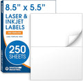 8.5" X 5.5" Printable Half-Sheet Shipping Labels for Inkjet and Laser Printers - 250 Sheets, 500 Custom Stickers for Mailing, Packages, and Address Labels - Spartan Industrial Template R025
