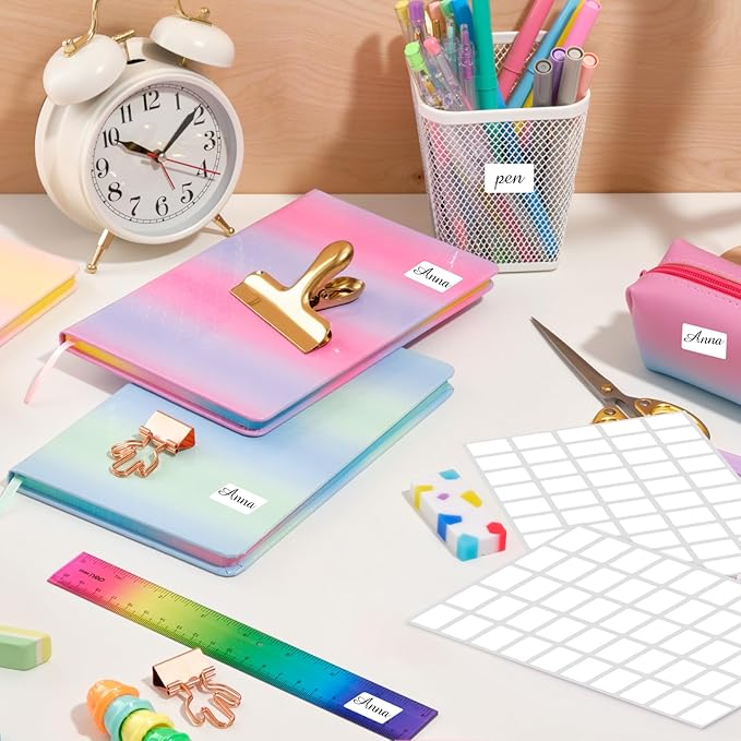 Yeachlaing Multi-Use Removable Labels, 1/2" x 3/4",1000 PCS Blank Labels Total,Water/Oil/Tear Resistant/Ink Won't Smudge No Residue