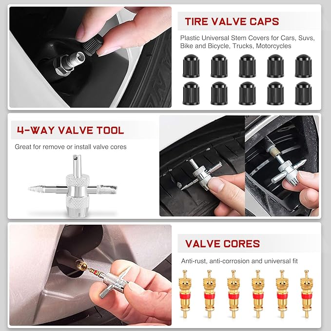 Nilight 148PCS Front Fender Liner Trim Panel Retainer Applications for Toyota 90467-10183 90467-10188 90467-07215 52161-02020 4-Way Tools Tire Caps Tire Cores