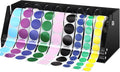Adjustable Label Dispenser Acrylic Sticker Roll Dispenser Label Roll Holder Multi Use Sticker Holder Organizer Stand for School Gifts and Home Office Desktop(9 Disks)