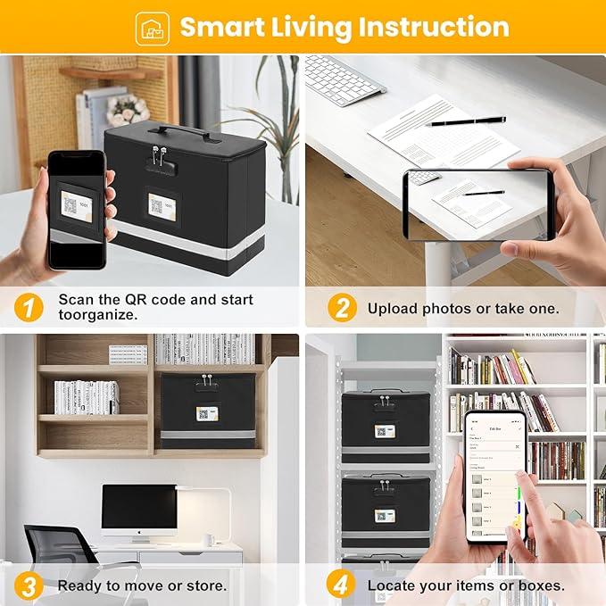 Small Next of Kin Box Organizer with 5 A4 Hanging Folder,Important Document Organizer with Combination Lock Fireproof File Box with Smart Labels for Letter Certificate,(S:13 * 6.3 * 8.3in)