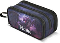 Custom Dragon Purple Pencil Case Box Boys Girls Personalized Name Large Pencil Pouch Stationery Pen Bag Organizer for Kids Adults School Office