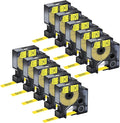 Nineleaf 10 Pack 6mm Heat Shrink Tube Compatible for DYMO Rhino 18052 1/4" Black on Yellow Industrial Wire Label Tapes for Rhino Pro 3000 4200 5000 5200 6000 3M Label Maker