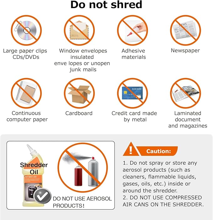 Bonsaii Shredders for Home Use, 3.4 Gal Wastebasket, 6-Sheet Cross-Cut Credit Card Shredder for Home Office, Small Shredding Machine for Staples, Clips, Documents, Portable Handle(C237-B New Version)