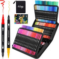 Dual Markers Brush Pens for Adult Kids Coloring Books,120 Colors Art Marker Set with Fine & Brush Tip Pen for Bullet Journaling, Coloring, Drawing, Hand Lettering, Calligraphy, Art Supplies