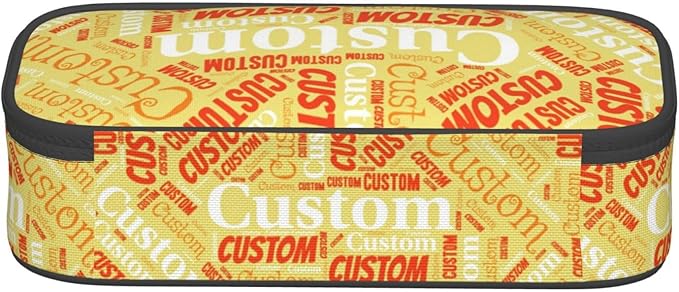 Custom Pencil Case with Name, Personalized Pen Bag Add Your Image Text, Large Storage Students Stationery Pen Box with Zipper Durable Pencil Box for Girls Boys Office School