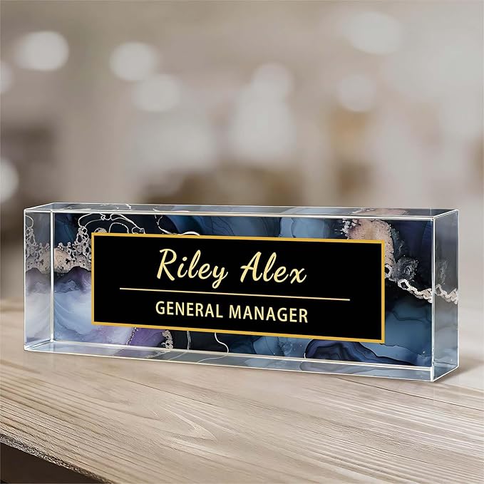 Desk Name Plate Personalized, Office Decor Cute Desk Accessories for Employee Appreciation Gifts Office Gifts for Boss, Teacher (S4)