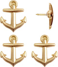 Anchor Push Pins - Gold Metal Anchor Pins - for Cork Board, Maps, or Lapel Pin Use - Designed in USA - Set of 4