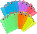 Plastic Clipboards, PANDRI 18 Pack Clear Colored Clipboards, Low Profile Clip Board 12.5 x 9 Inch Standard Letter Size, Office Supplies Classroom