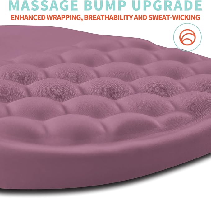 Ergonomic Mouse Pad Wrist Support with Memory Foam Massage Bulge, Carpal Tunnel Pain Relief Mousepad Wrist Rest for Mouse(12x8 inch, Dark Pink)