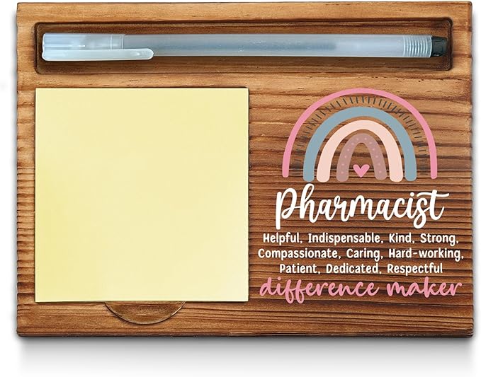Pharmacist Sticky Note Holder, Pharmacy Office Decor, Pharmacist Appreciation Thank You Gifts for Women Self-Stick Note Pad Holders WPP105