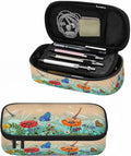 Dragonflies Butterflies Pencil Case Flowers Grass Plants Summer Pencil Bag Pen Markers Pouch Holder Organizer for Boy Girl School Students