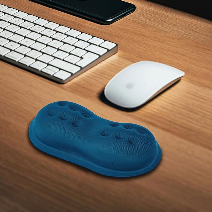 VANKEY Mouse Wrist Rest, Soft Mouse Wrist Support Pad with Memory Foam, Non-Slip Base (Sea Blue)