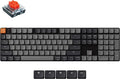 Keychron K5 QMK Ultra-Slim Full Size Layout Wireless Mechanical Gaming Keyboard, 104 Keys with Red Switch, White LED Backlight Rechargeable Wired Bluetooth Keyboard for Mac/Windows, Version 2