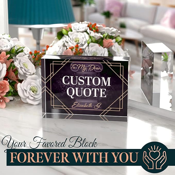 Custom Acrylic Sign Personalized, Custom Desk Name Plate, 18 Styles, (5"x7"), With Gift Box, USA Made by Acryluxe. (Fantasy)