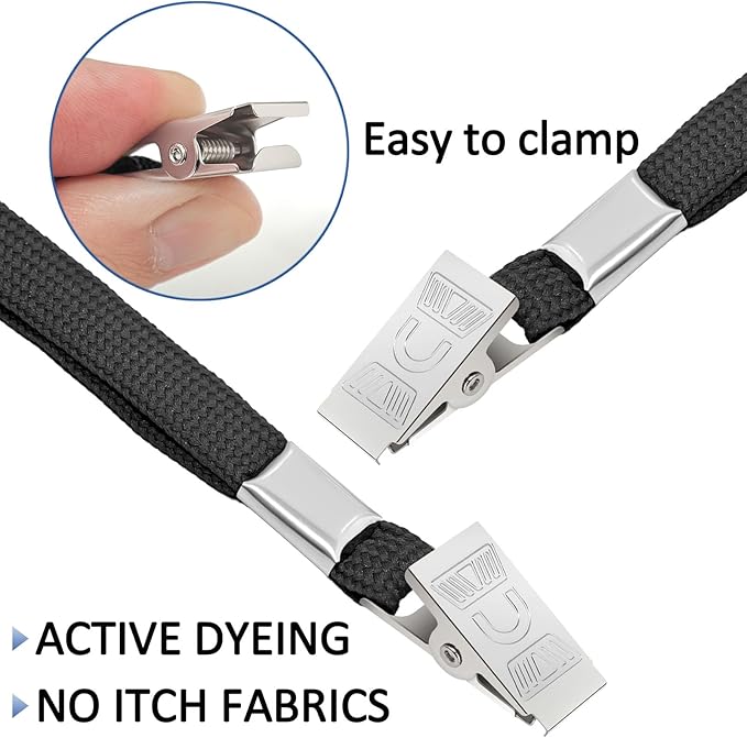 400 Pack Neck Lanyard Bulk with ID Card Holder Lanyards for ID Badges Vertical Name Badge ID Card Holders Flat Neck Lanyards with Clip for Nurses Teacher Students, Black