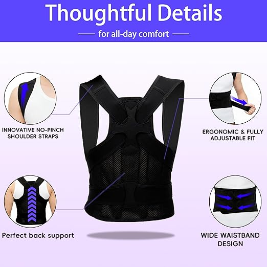 Back Brace Posture Corrector for Women and Men, Back Straighter-Scoliosis, Improve Posture, Relief for Upper and Lower Back, Lumbar, Neck, Shoulder Pain-S