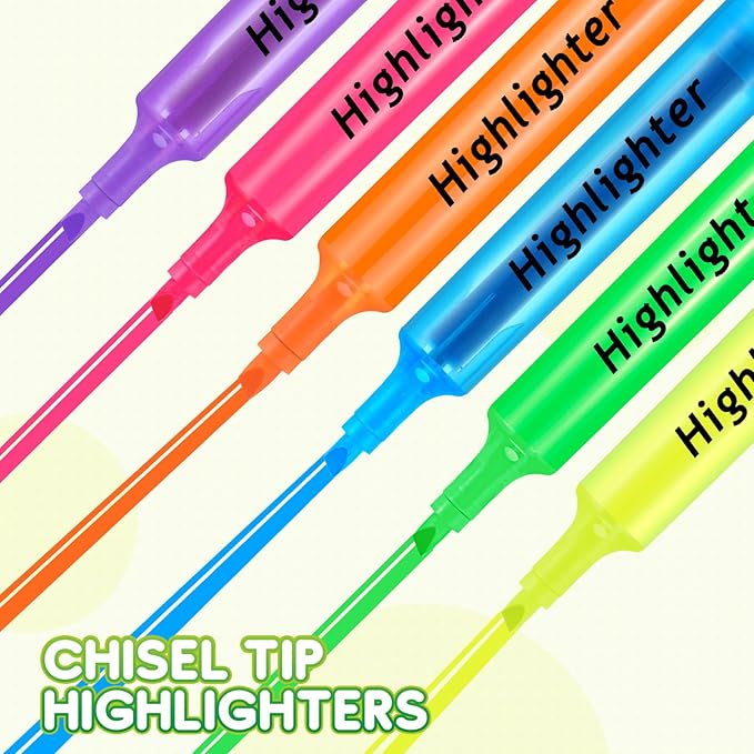 Qilery 30 Pack Highlighters Bulk, Tank Style Chisel Tip Highlighters Markers Pack Quick Drying for Adult Coloring, Home Office Supplies (Yellow)