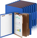 Skyygemm 24 Pcs Classification Folders Letter Size, 3 Divider Pressboard File Folder with Fasteners, Expanding File Organizer Bulk for Teachers, Clergy, Office, Church, Christmas Donations (Dark Blue)
