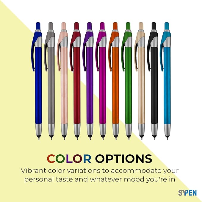 Personalized With your Custom Logo or Text Pens-Pack of 450- for Marketing, Parties, and Events, 2 in 1 Capacitive Stylus & Ballpoint Pen Compatible With Touchscreen Devices, Blue Ink,Purple Pens