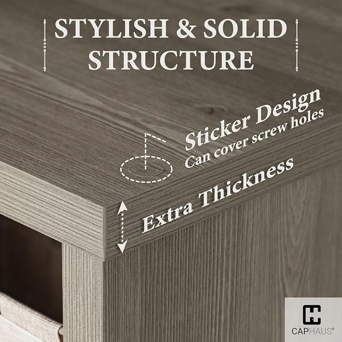 CAPHAUS Sturdy Room 13-Inch Cube Storage Organizer Shelf, with Extra Thick Exterior Edge, Open Storage Shelf Divider, Bookcase, 6/8/9 Cube, Colors Available in Rustic Grey Oak and White