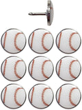 Baseball Push Pins, for Cork Board, Maps, or Lapel Pin Use, Designed in The USA, Baseball Pins, Set of 10